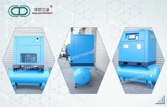 Compresseur d'air industriel de vis tout dans une couleur bleue portative d'acier inoxydable - AVEC le DESSICCATEUR FROID