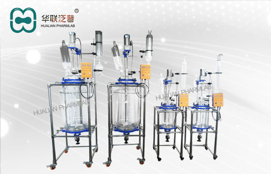 réacteur en verre Biopharmaceutical de réacteur de 10L 50L 100L in fine/revêtu chimique en verre revêtu