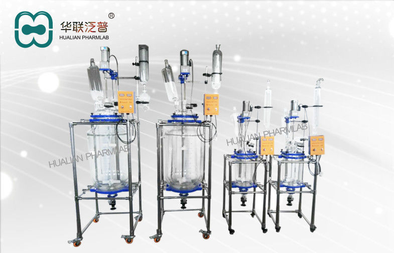réacteur en verre Biopharmaceutical de réacteur de 10L 50L 100L in fine/revêtu chimique en verre revêtu